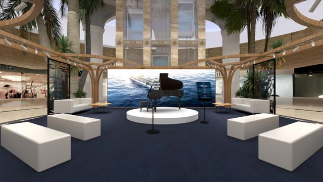 搬来大型船模、小航海家模拟驾驶、海上钢琴师上邮节期间三大邮轮在沪上商场玩起快闪(图4)