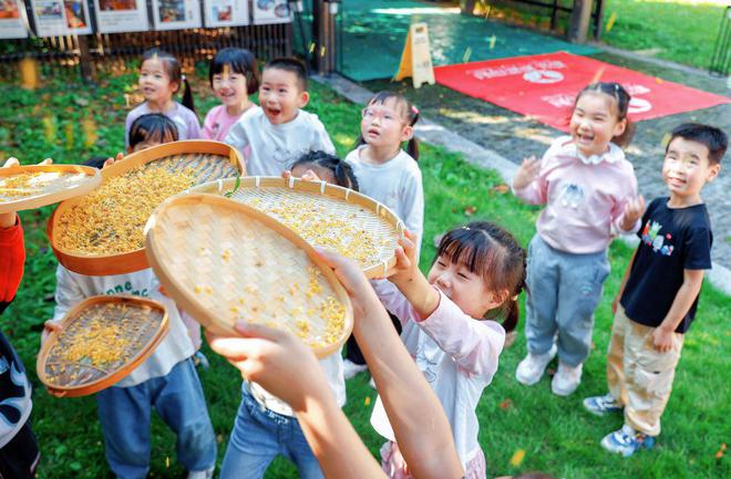 摇桂花、弹古筝幼儿园孩子走进百年古宅感受传统文化的魅力(图4)