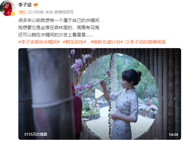 李子柒三更了！钢琴弹唱《如愿》回归24小时内连更3条(图2)
